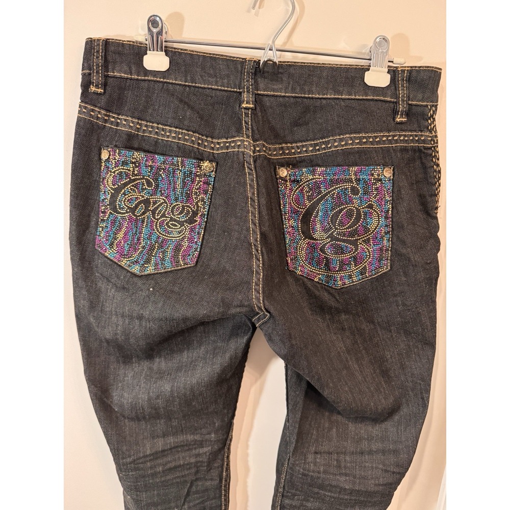 Coogi Embellished‎ Jeans Women's Size 14 Relaxed Embroidered Dark Denim Boot Cut